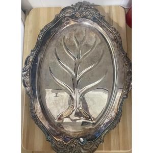 Baroque Wallace 19” Silver Plated #259 Footed Tree of Life Serving Tray Platter
